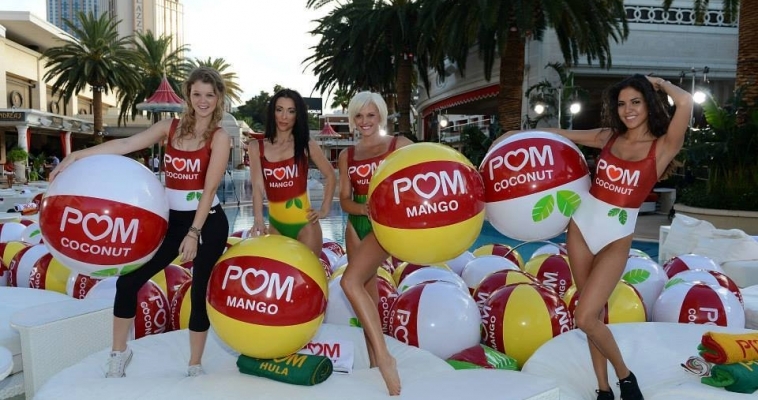 150 National Event Staff Promo Models Launch NEW POM-WONDERFUL Flavors & Set Longest Beach Ball Toss Guinness World Record